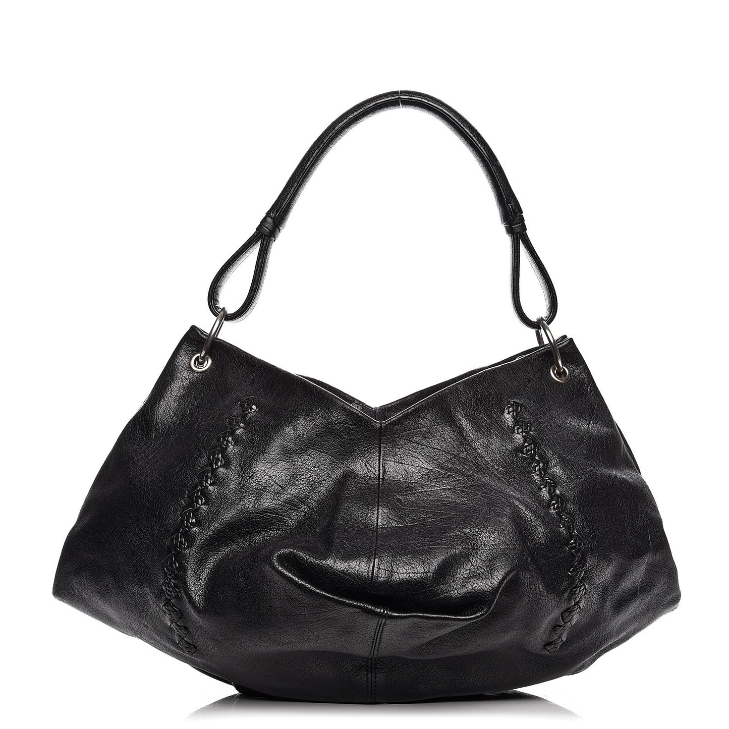 Nappa Intrecciato Aquilone Fortune Cookie Hobo Black