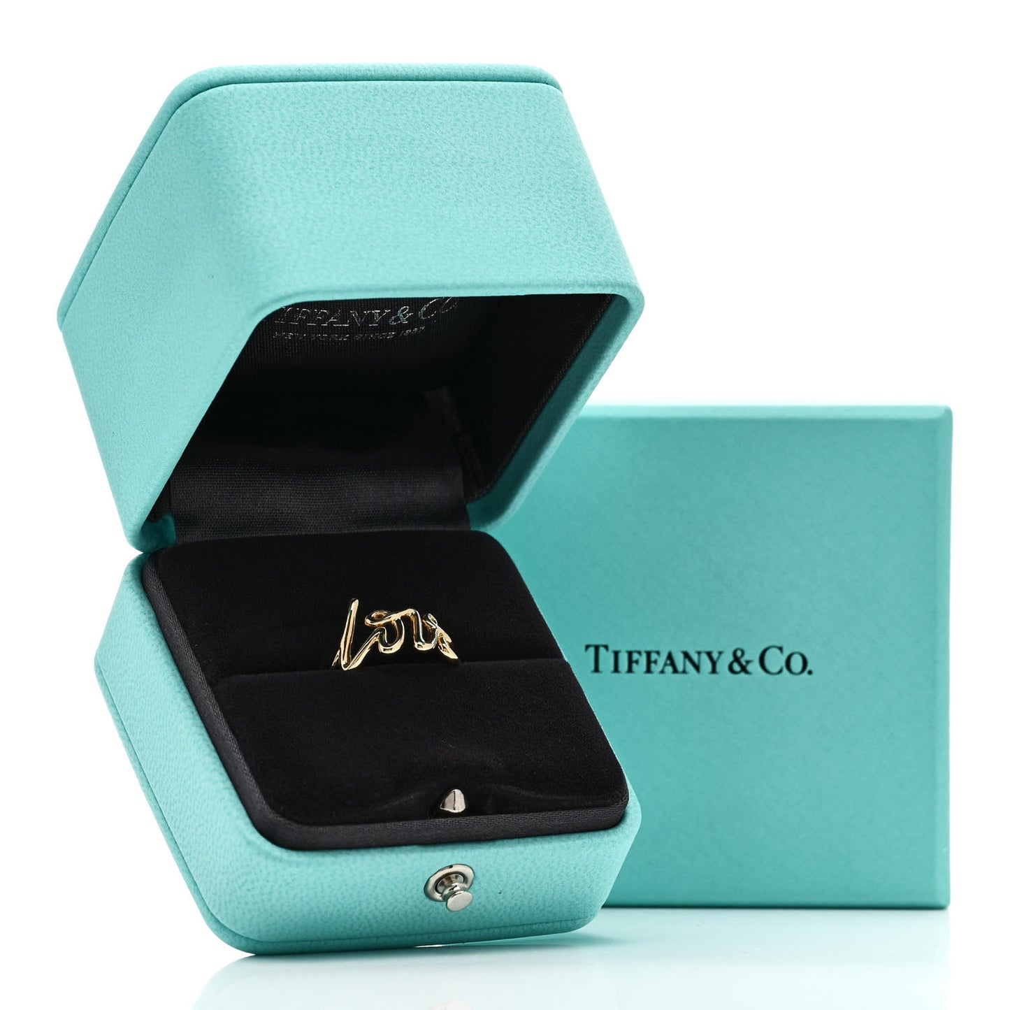 18K Yellow Gold Paloma's Graffiti Love Ring 52 6