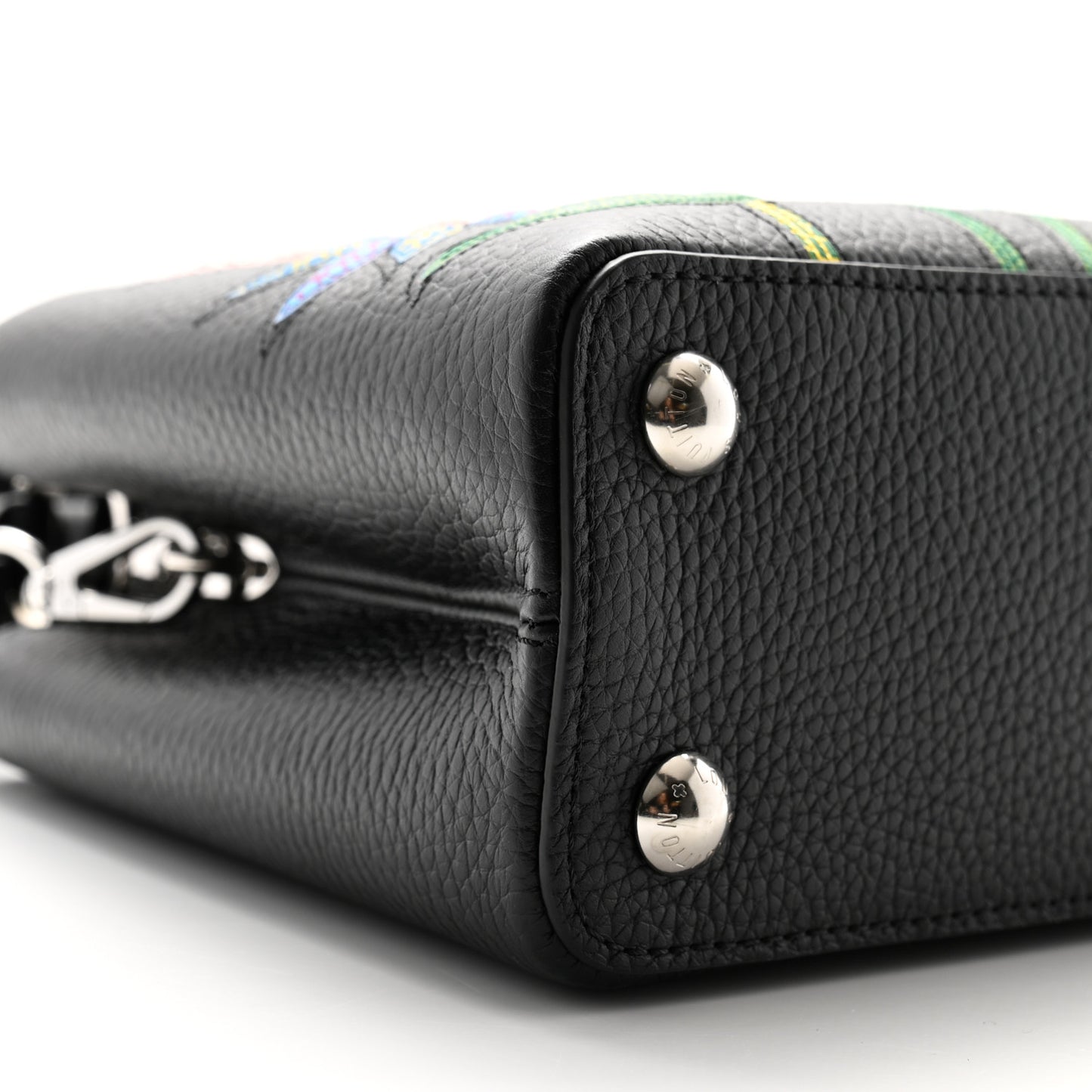 LV x YK Taurillon Flower Capucines BB Black
