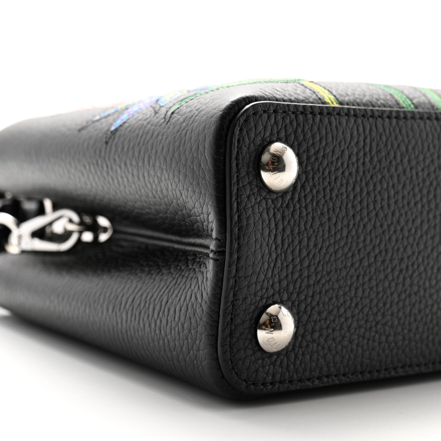 Louis Vuitton LV x YK Taurillon Flower Capucines BB Black 9 of 11