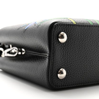 Louis Vuitton LV x YK Taurillon Flower Capucines BB Black 9 of 11