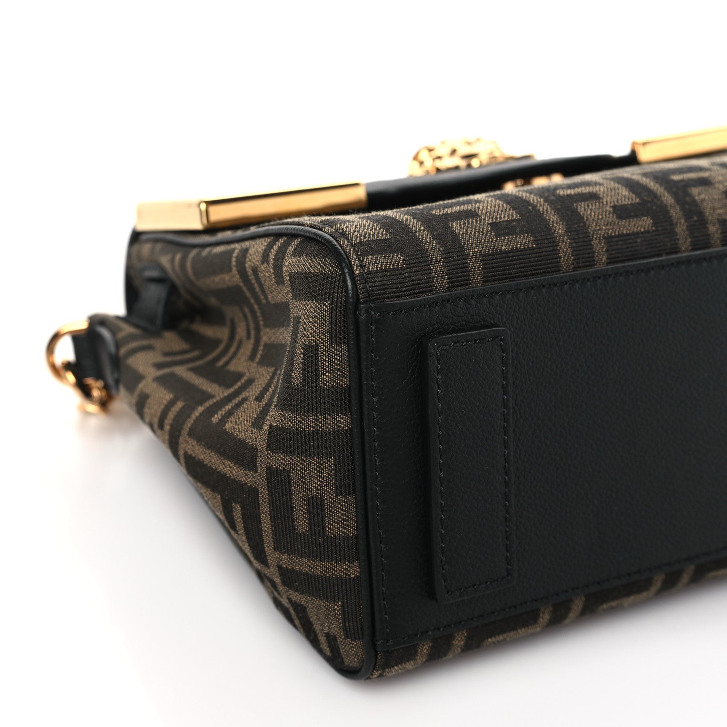 Versace X FENDI Grained Calfskin Fendace Medium La Medusa Top Handle Bag Black Brown 7 of 8