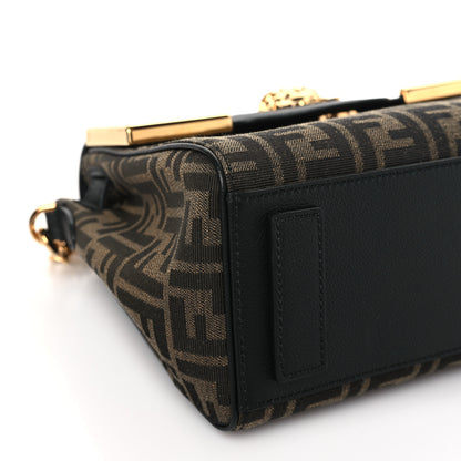 Versace X FENDI Grained Calfskin Fendace Medium La Medusa Top Handle Bag Black Brown 7 of 8