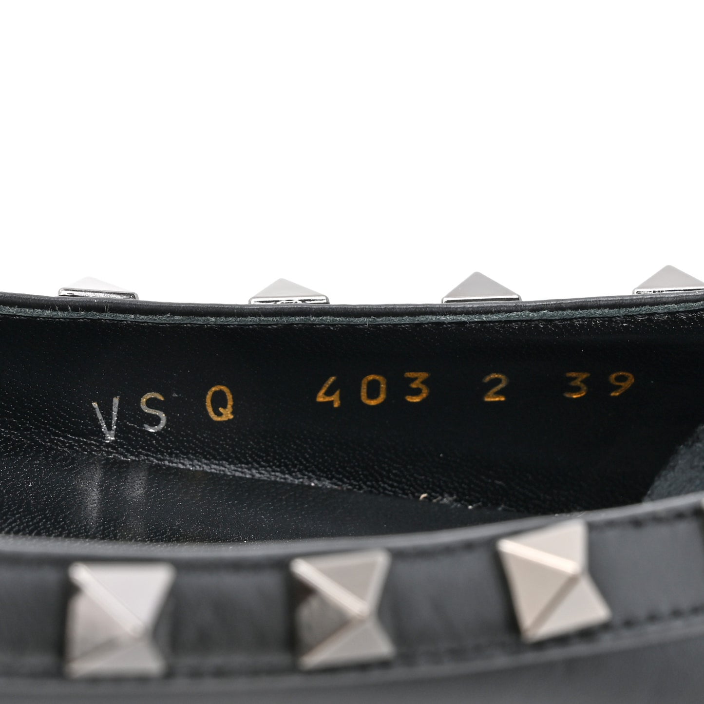 Calfskin Lacquered Monochrome Rockstud Ballerina Flats 39 Black
