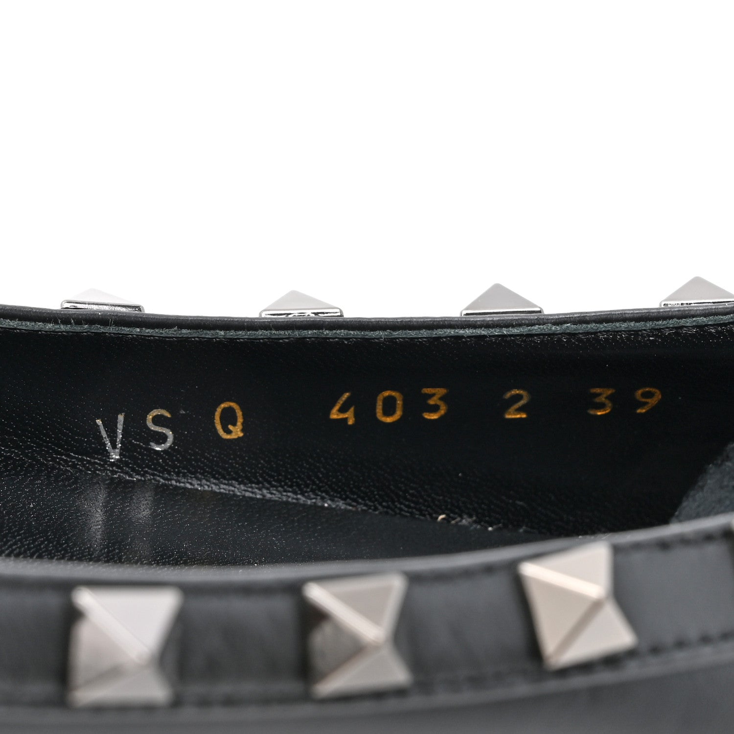 Valentino Garavani Calfskin Lacquered Monochrome Rockstud Ballerina Flats 39 Black 8 of 11
