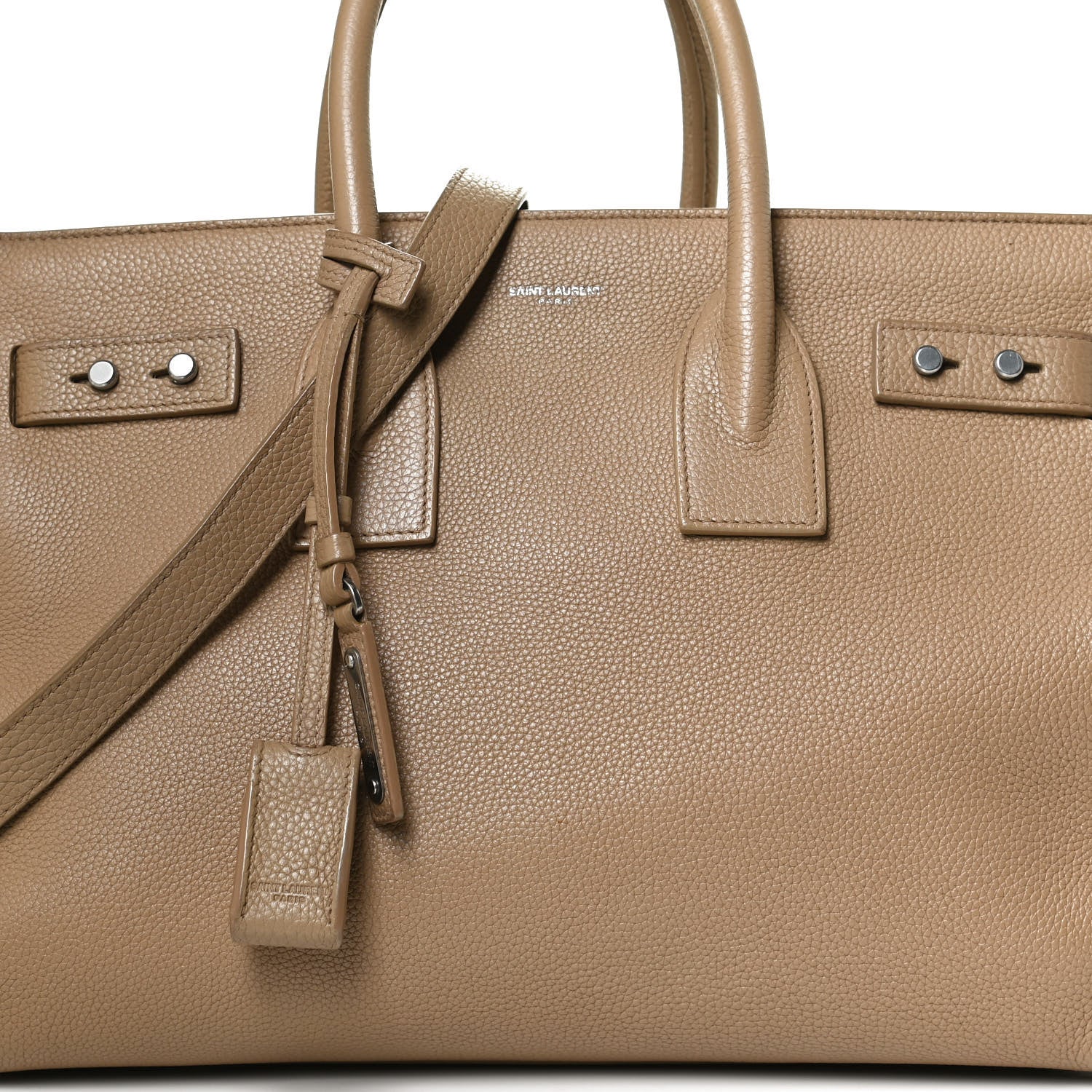 Saint Laurent Grained Calfskin Small Supple Sac De Jour Dark Beige 11 of 13