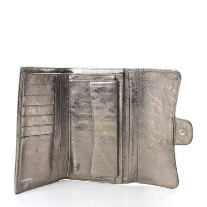 Chanel Metallic Aged Calfskin Quilted Reissue Long Flap Wallet Dark Silver 5 of 7