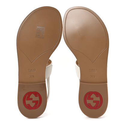 Gucci Cosmos Softy Nylon Web Interlocking G Womens New Kika Thong Sandals 37.5 Mystic White Blue Red 6 of 9
