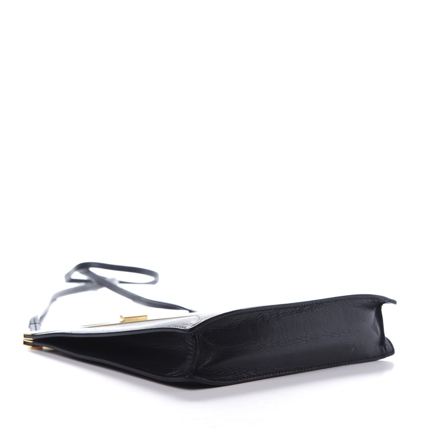 Smooth Calfskin Mini Clasp Bag Black