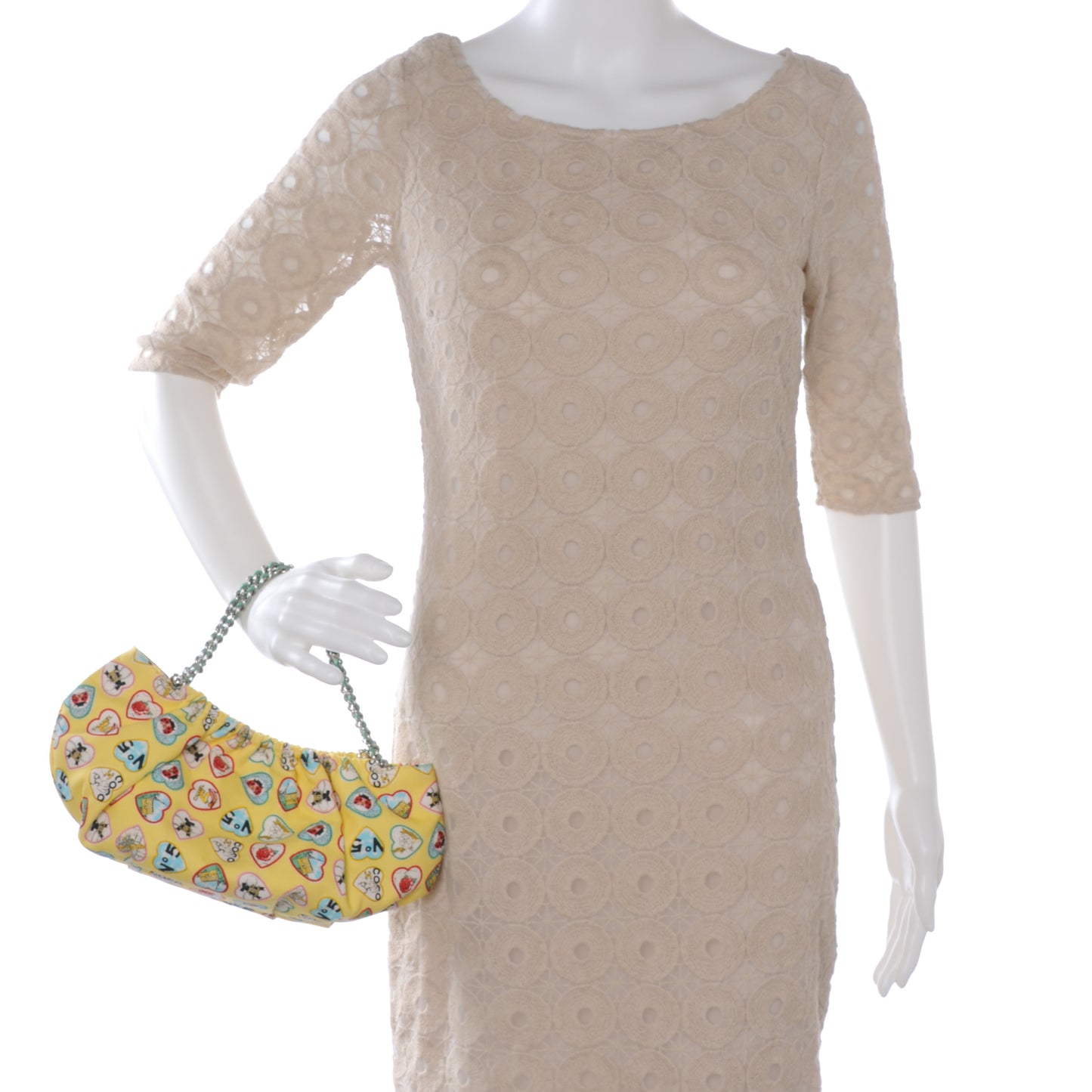 Canvas Coco Hearts Shoulder Bag Yellow