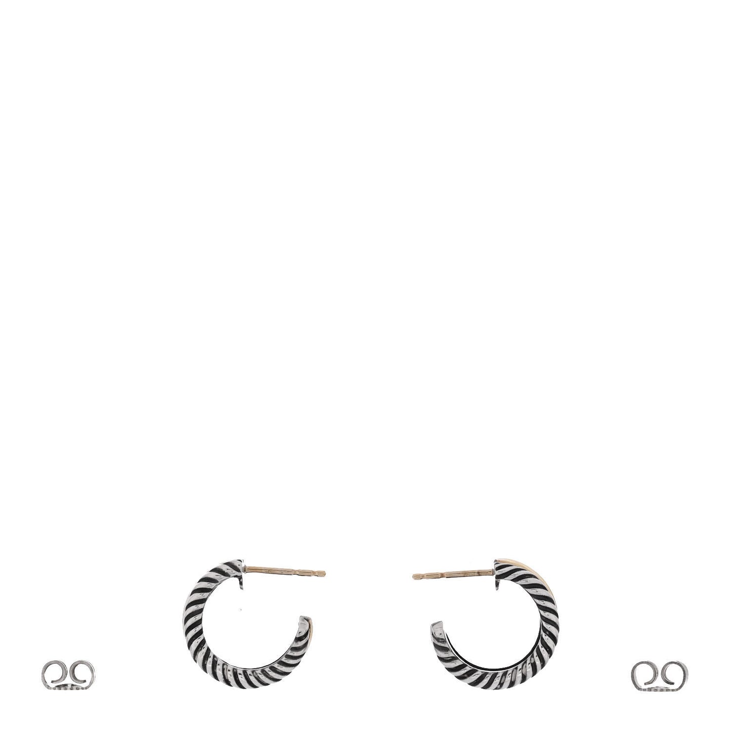DAVID YURMAN Sterling Silver 14K Yellow Gold 16mm Cable Classics Hoop Earrings