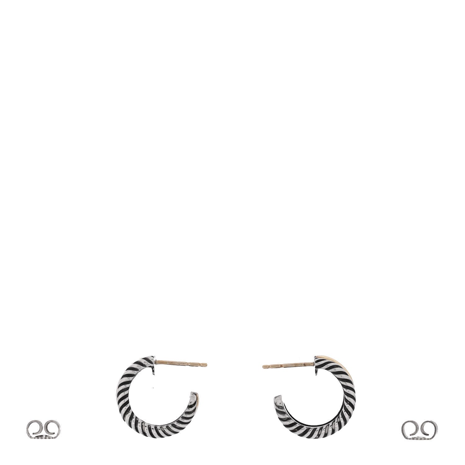 David Yurman DAVID YURMAN Sterling Silver 14K Yellow Gold 16mm Cable Classics Hoop Earrings 3 of 4