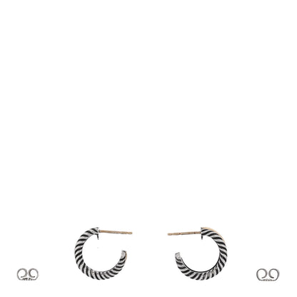 David Yurman DAVID YURMAN Sterling Silver 14K Yellow Gold 16mm Cable Classics Hoop Earrings 3 of 4