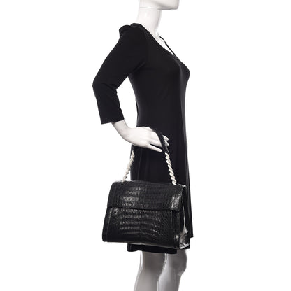 Nancy Gonzalez Crocodile Chain Flap Bag Black 2 of 10