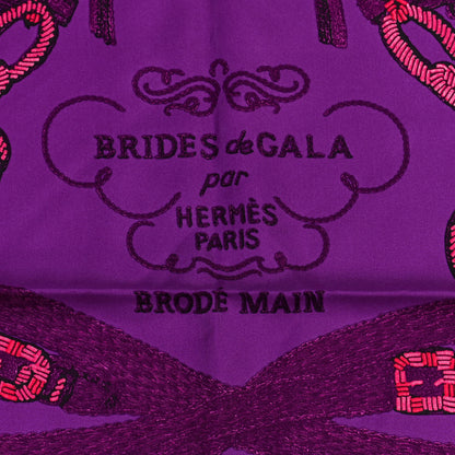 Hermes Silk Brides De Gala Brode Scarf 90 Fuchsia Violet Framboise 2 of 4
