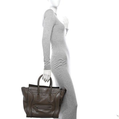 Celine Drummed Calfskin Mini Luggage Souris 2 of 11
