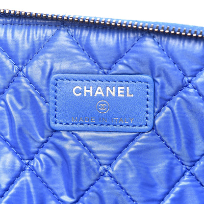 Chanel Caviar Quilted Large Cosmetic Case Blue 6 of 9