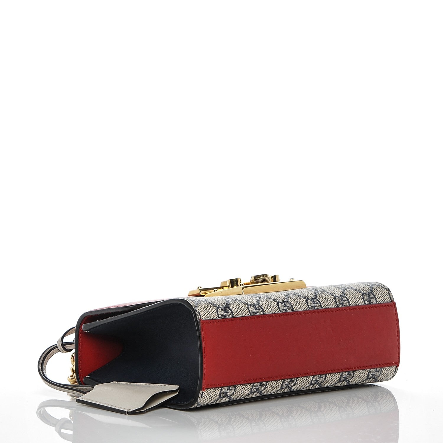 Gucci GG Supreme Monogram Moon Calfskin Small Padlock Shoulder Bag Beige Blue Hibiscus Red Mystic White 4 of 6