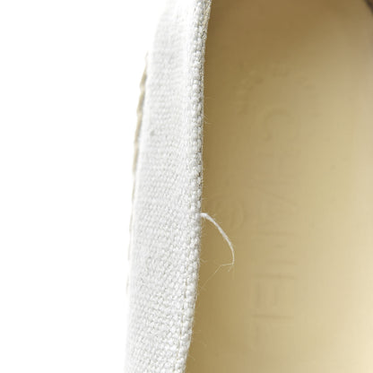 Chanel Linen CC Espadrilles 38 Beige Black 10 of 11