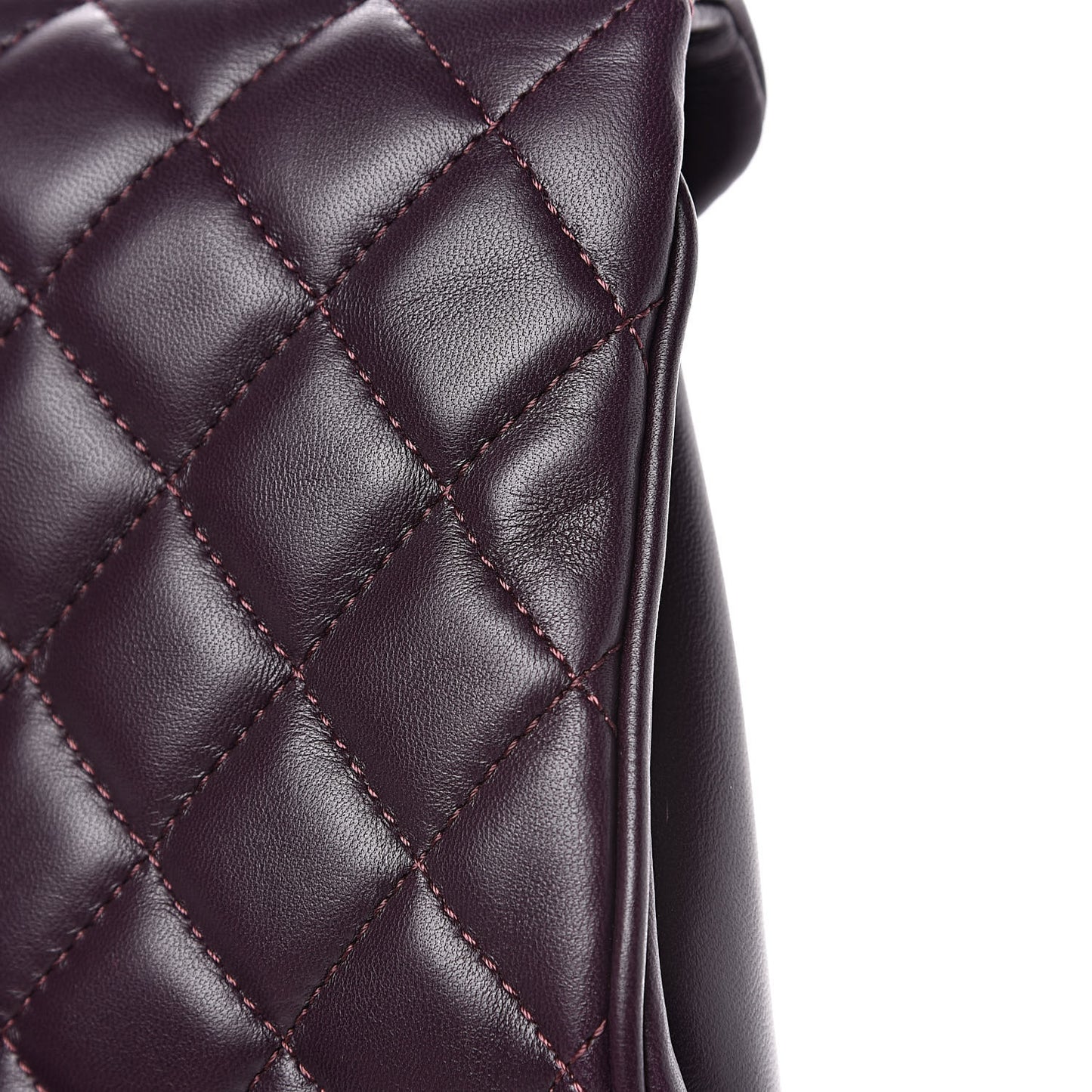 Lambskin Quilted Fold Up Again Clutch Purple