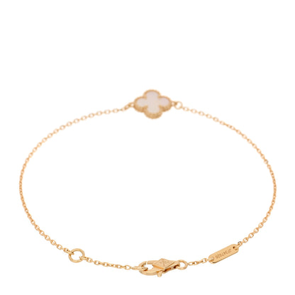 Van Cleef & Arpels 18K Yellow Gold Mother of Pearl Sweet Alhambra Bracelet 2 of 5