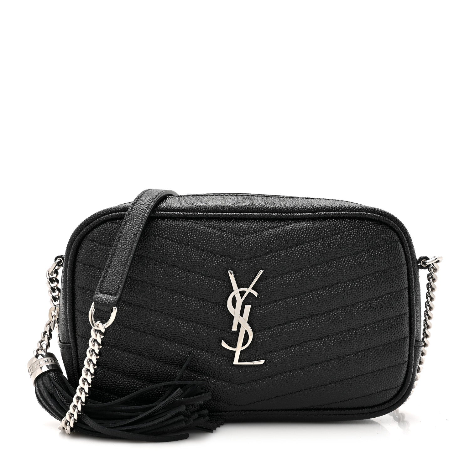 Saint Laurent Grain De Poudre Matelasse Monogram Mini Lou Camera Bag Black 1 of 11