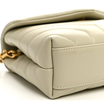 Saint Laurent Calfskin Y Quilted Monogram Toy Loulou Crossbody Bag Blanc Vintage 10 of 11