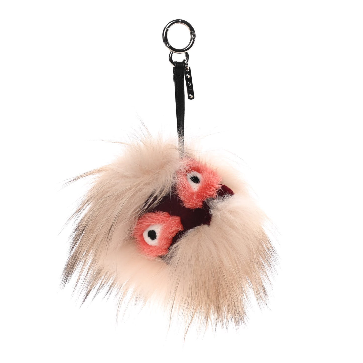 Fox Mink Rabbit Fur Vitello Flamingo Punchy Monster Bag Bug Charm Flamingo Rosa