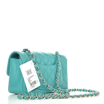 Chanel Caviar Quilted Mini Rectangular Flap Turquoise 3 of 8