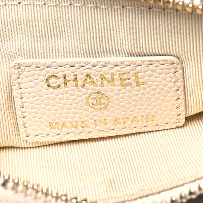 Chanel Caviar Quilted Small Cosmetic Case Light Beige 6 of 13