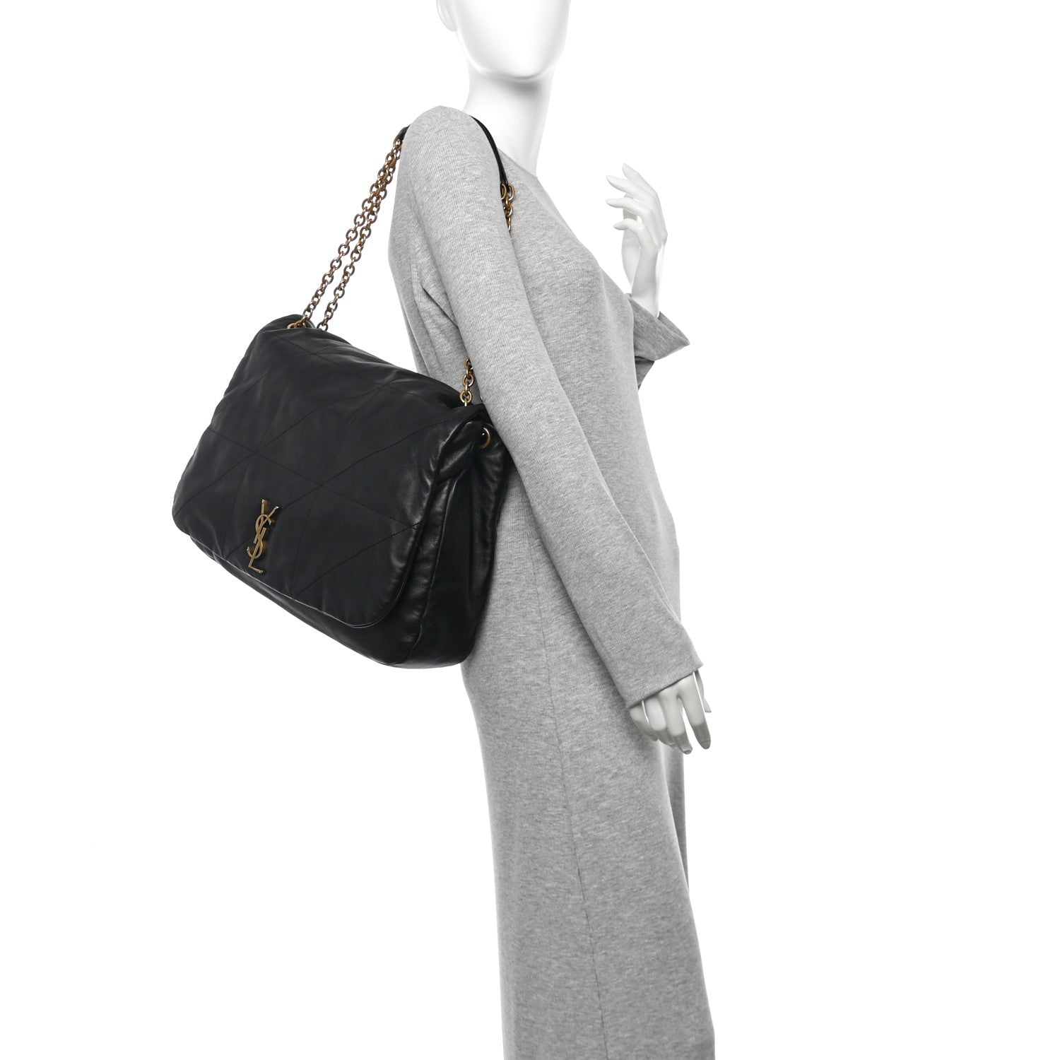 Saint Laurent Lambskin Matelasse Monogram Large Jamie 4.3 Black 2 of 10