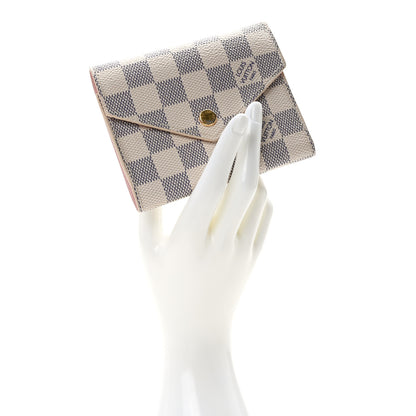 Louis Vuitton Damier Azur Victorine Wallet Rose Ballerine 2 of 7