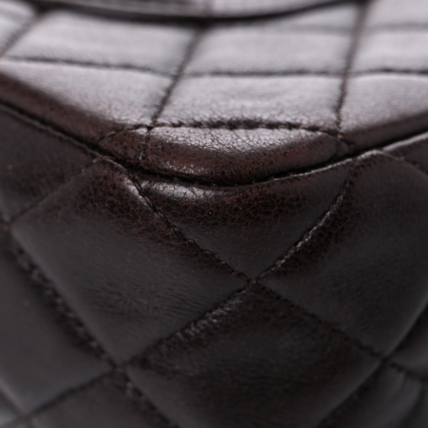 Chanel Lambskin Quilted Medium Double Flap Dark Brown 11 of 18