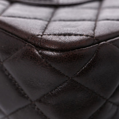 Chanel Lambskin Quilted Medium Double Flap Dark Brown 11 of 18