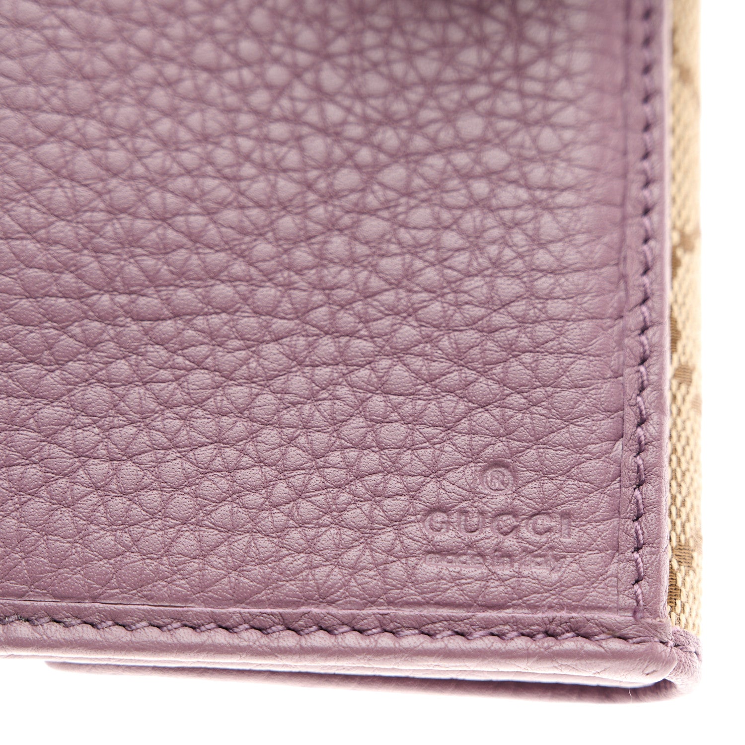 Gucci Monogram Cellarius Calfskin Miss GG Continental Wallet Beige Ebony Lilac 7 of 9