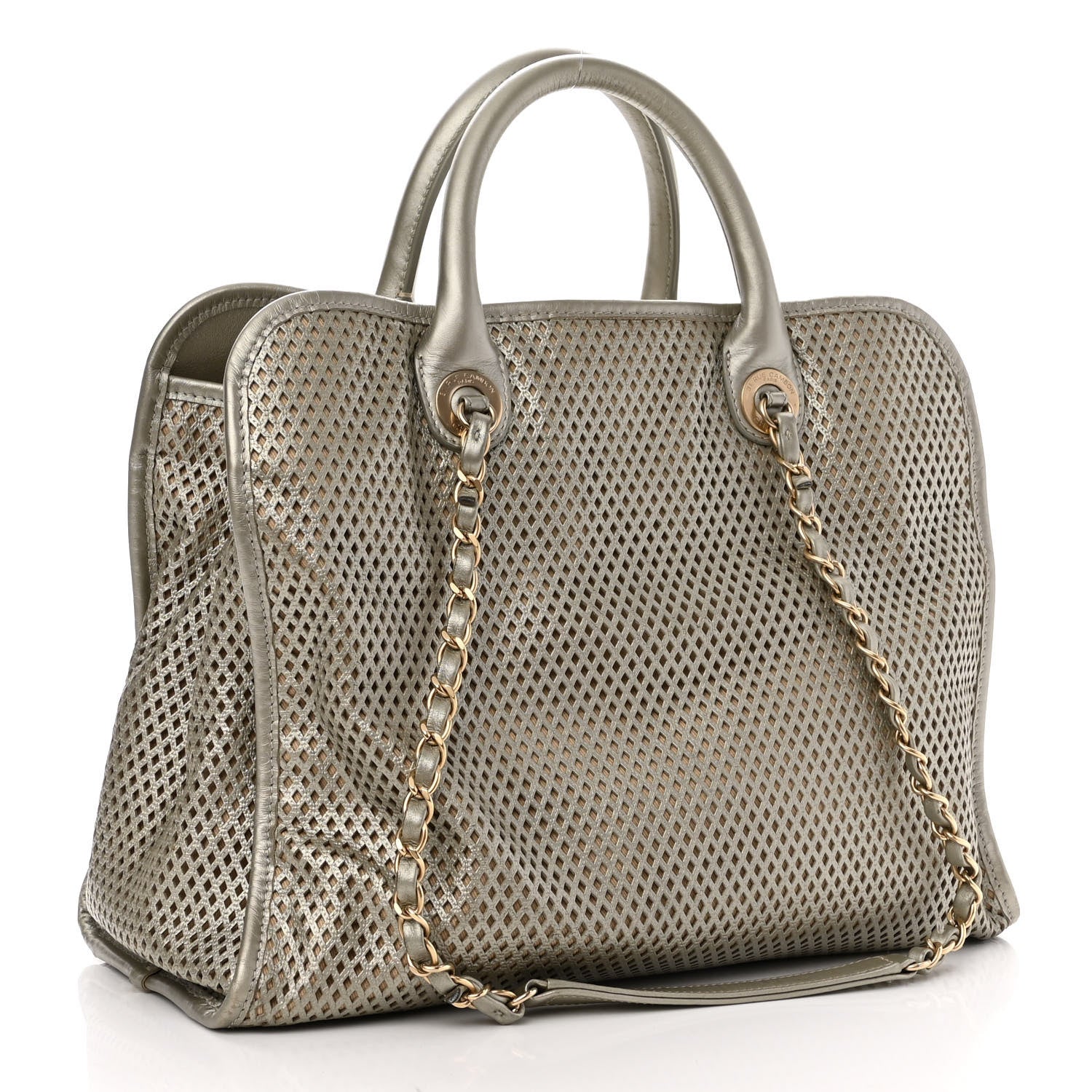 Chanel Metallic Calfskin Perforated Up In The Air Tote Silver 2 of 13