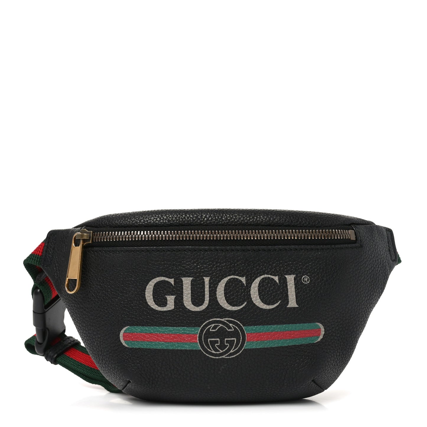 Grained Calfskin Small Logo Belt Bag Black
