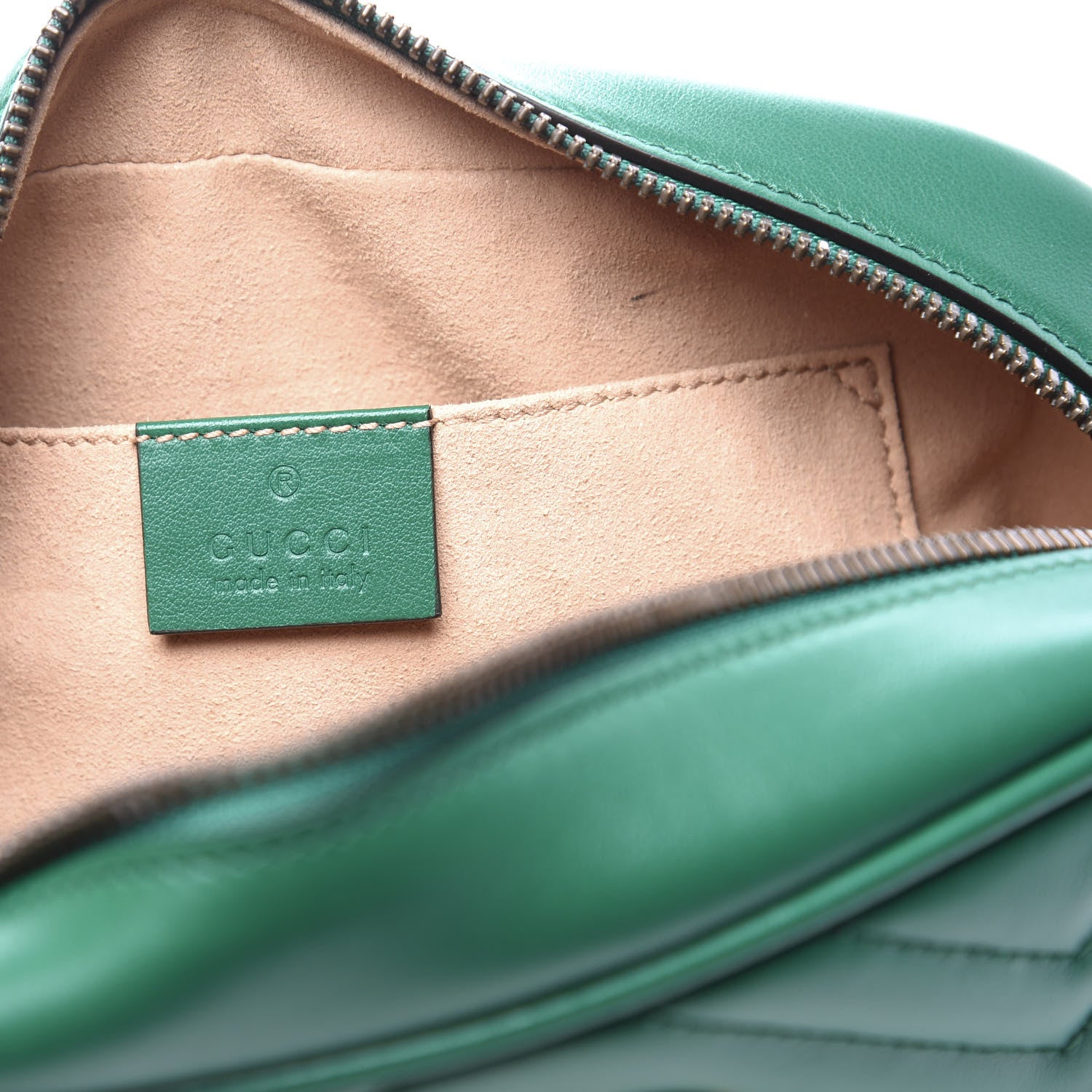 Gucci Calfskin Matelasse Small GG Marmont Chain Shoulder Bag Emerald Green 7 of 11