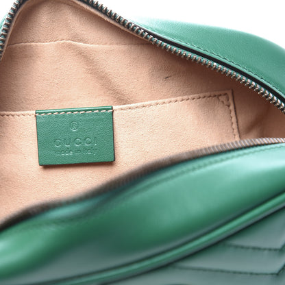 Gucci Calfskin Matelasse Small GG Marmont Chain Shoulder Bag Emerald Green 7 of 11
