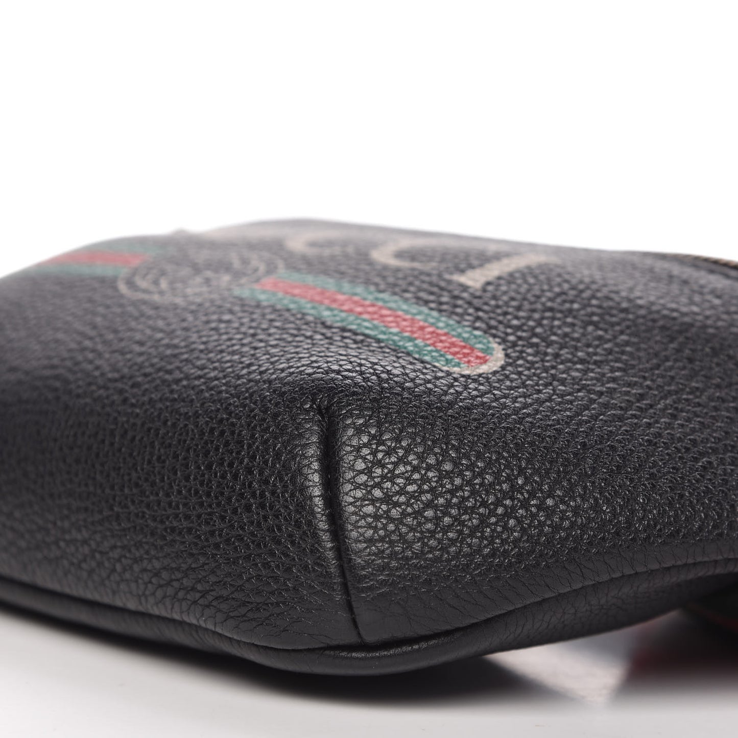 Grained Calfskin Small Logo Belt Bag Black