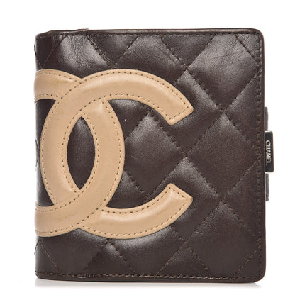 Chanel Calfskin Quilted Cambon Bi-fold Wallet Brown 1 of 12