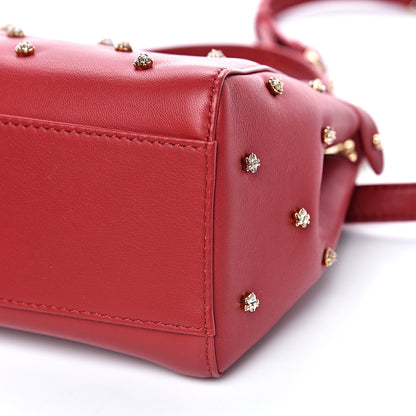Fendi Nappa Crystal Stars Studded XS Peekaboo Iconic Satchel Fragola 10 of 10