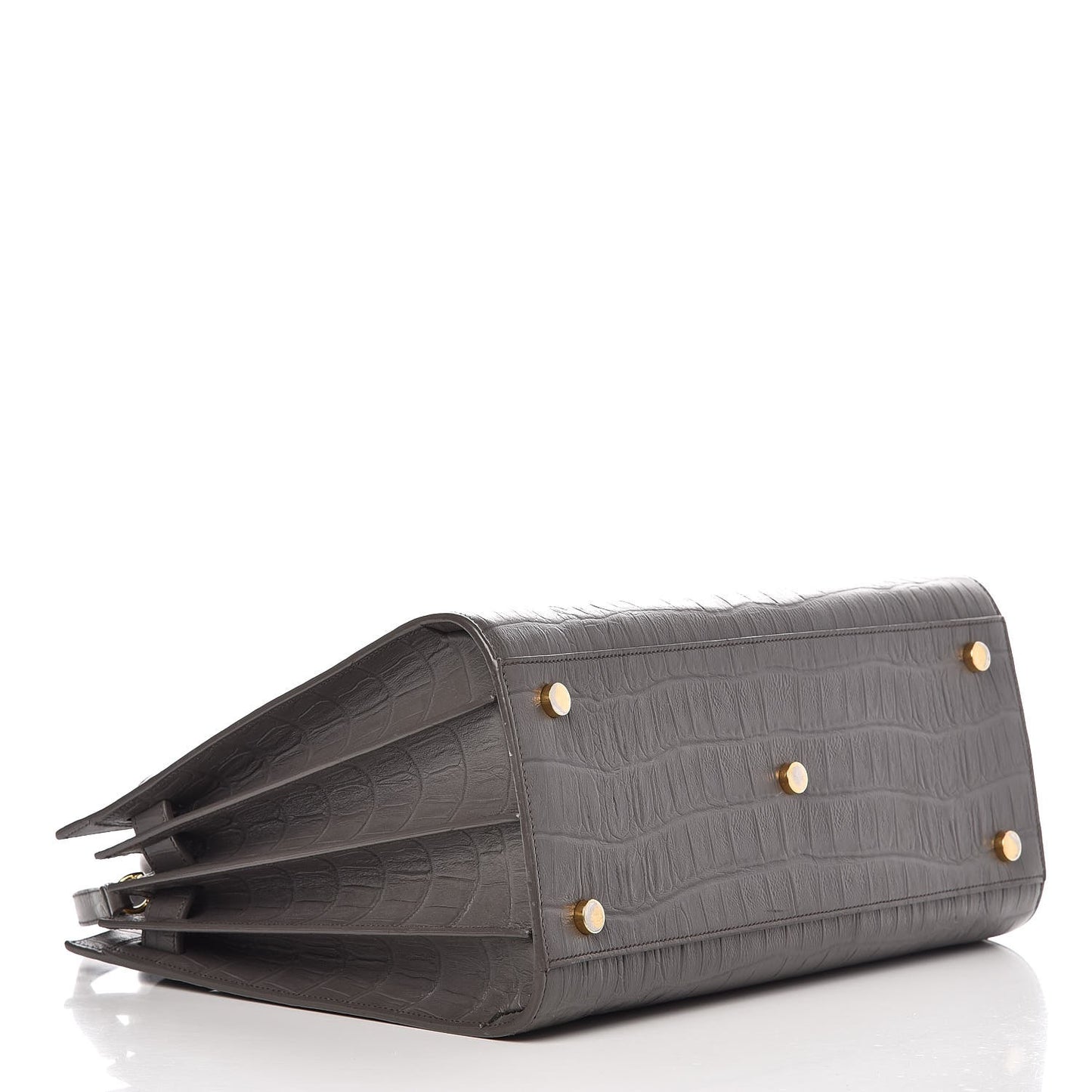 Calfskin Crocodile Embossed Small Sac De Jour Earth