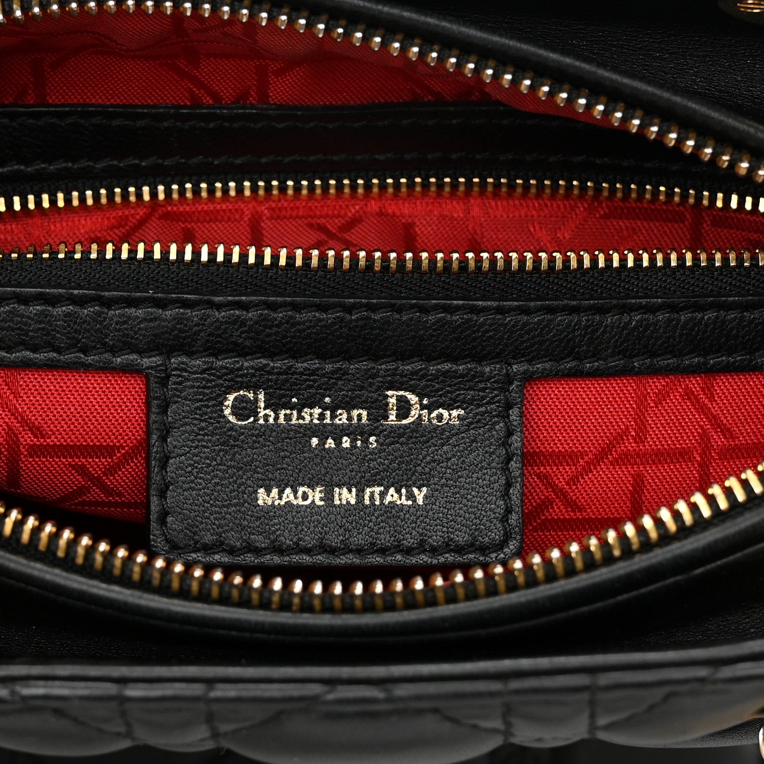 Christian Dior Lambskin Cannage Medium Lady Dior Black 6 of 10