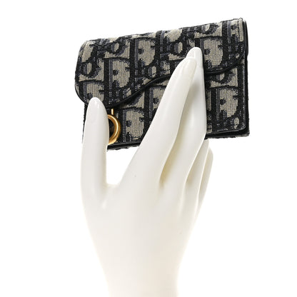 Christian Dior Oblique Saddle Card Holder Blue 2 of 9