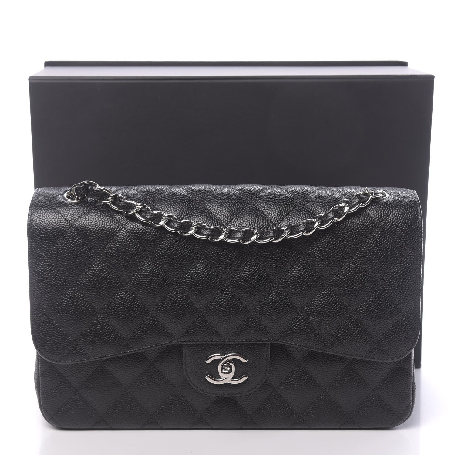 Chanel Caviar Quilted Jumbo Double Flap Black 11 of 11
