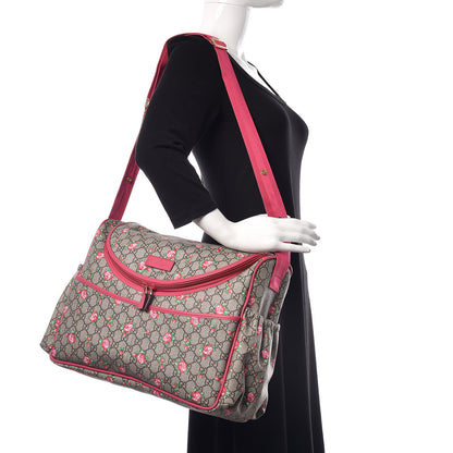 Gucci GG Supreme Monogram Rose Bud Diaper Bag Pink 2 of 15