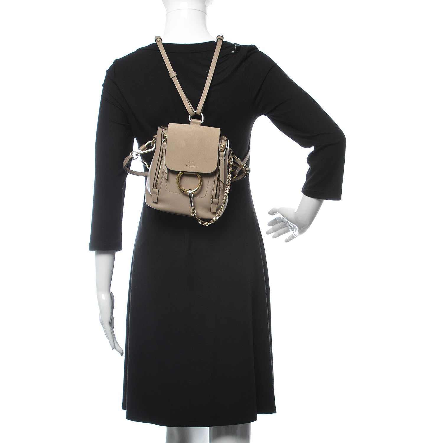 Chloe Suede Calfskin Mini Faye Backpack Motty Grey 2 of 9