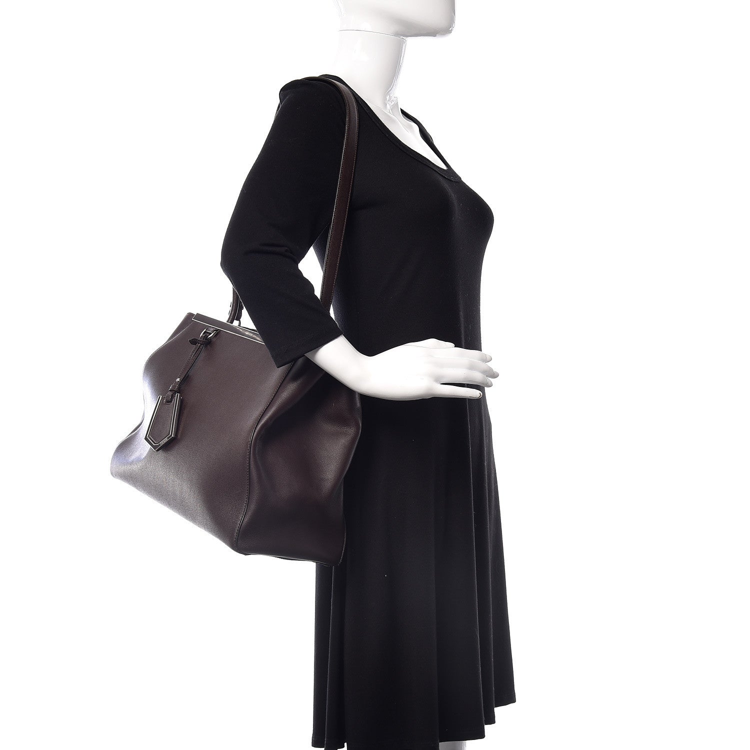 Fendi Vitello Elite Regular 2Jours Tote Caffe Noir 2 of 22