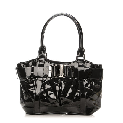 Burberry Patent Quilted Small Eastmore Landscape Tote Black 1 of 15